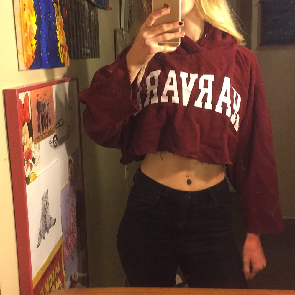 Harvard cropped hoodie